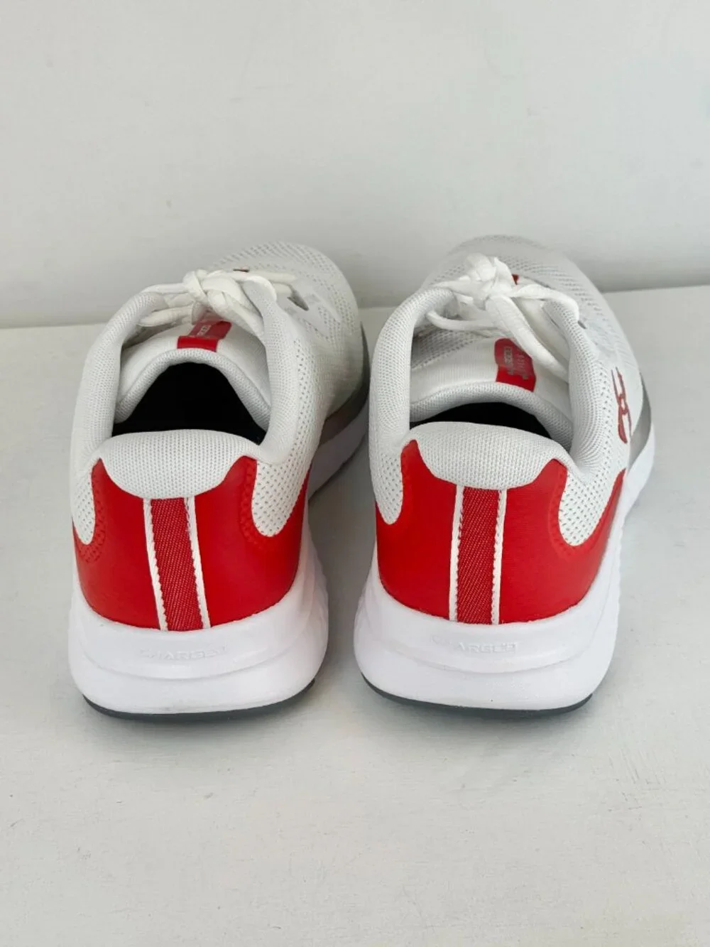 Men's 12 - Under Armour UA Charged Impulse 3 Running Shoe -White/Red 3025421-108